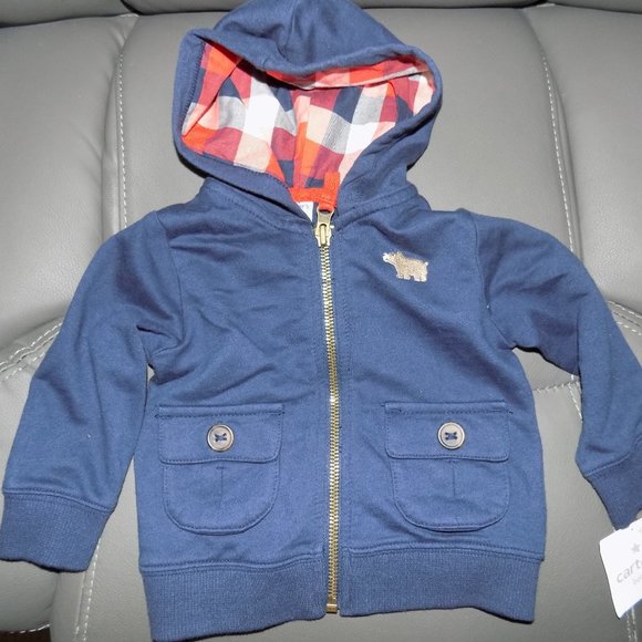 Carter's 3pc Fall Layette Set Navy Blue Size 6 Mon - Picture 2 of 7